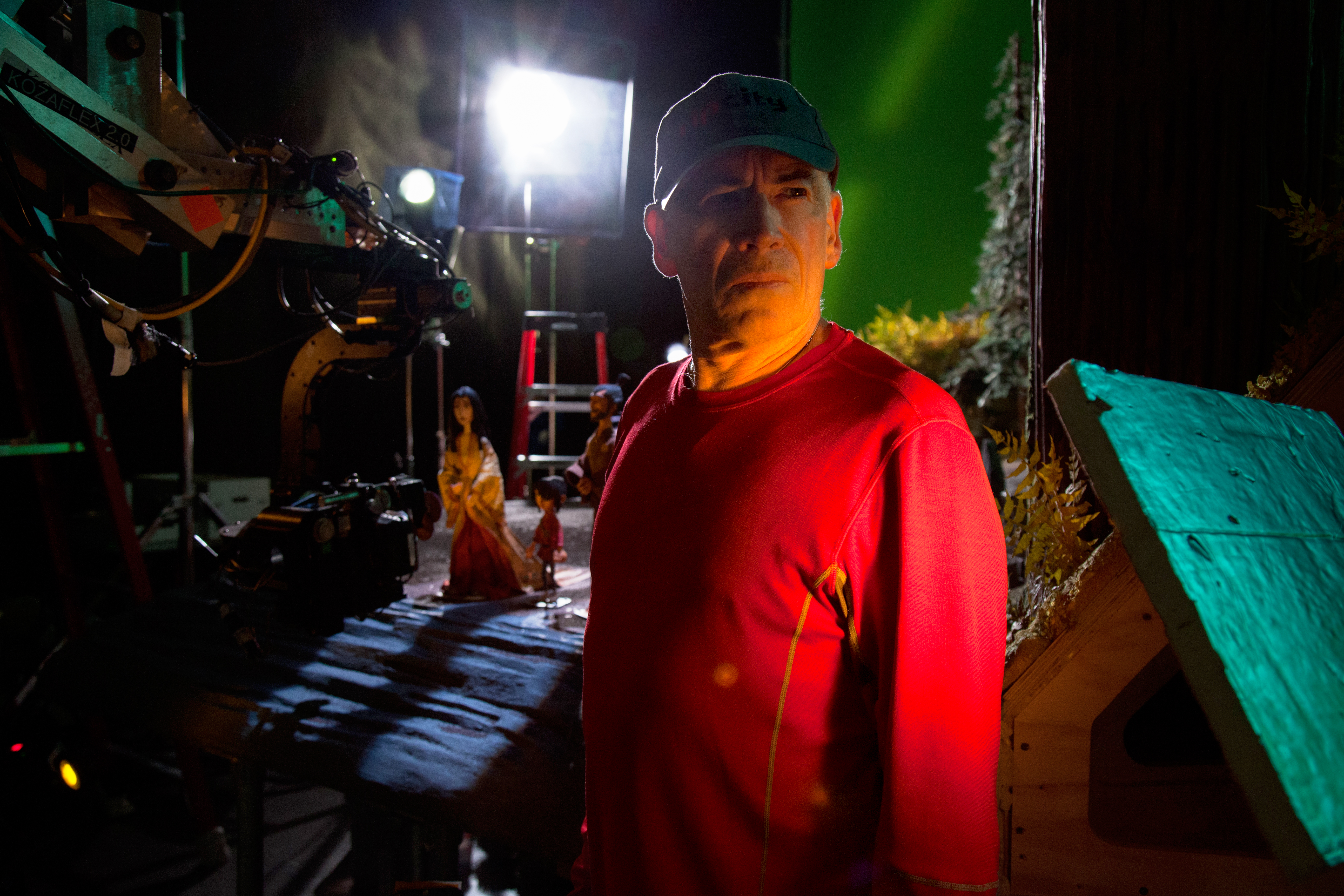 Director of photography Frank Passingham working on the set of animation studio LAIKA’s Kubo and the Two Strings. Photo: Steven Wong Jr | Laika Studios / Focus Features