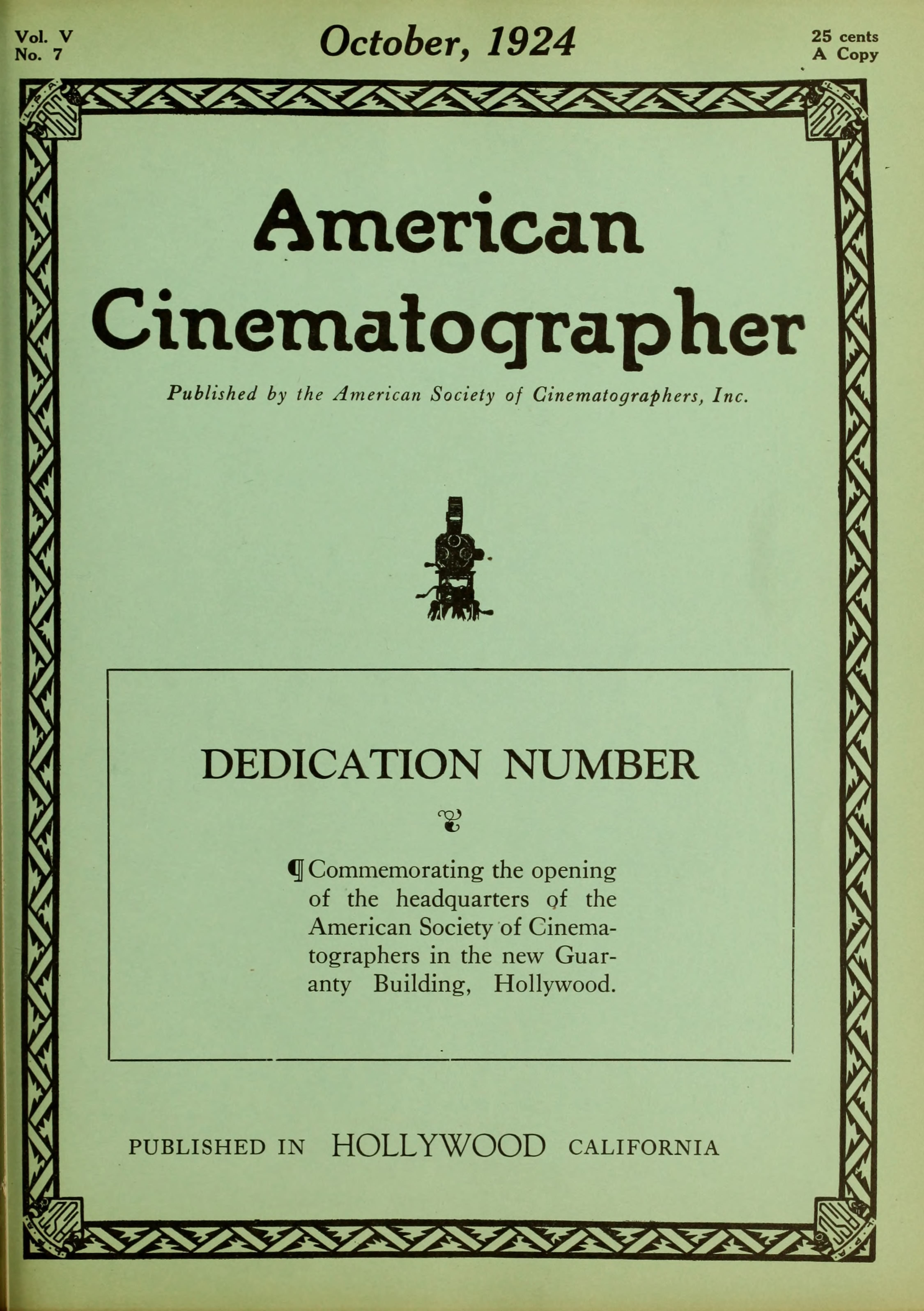 July 1957 - The American Society of Cinematographers (en-US)