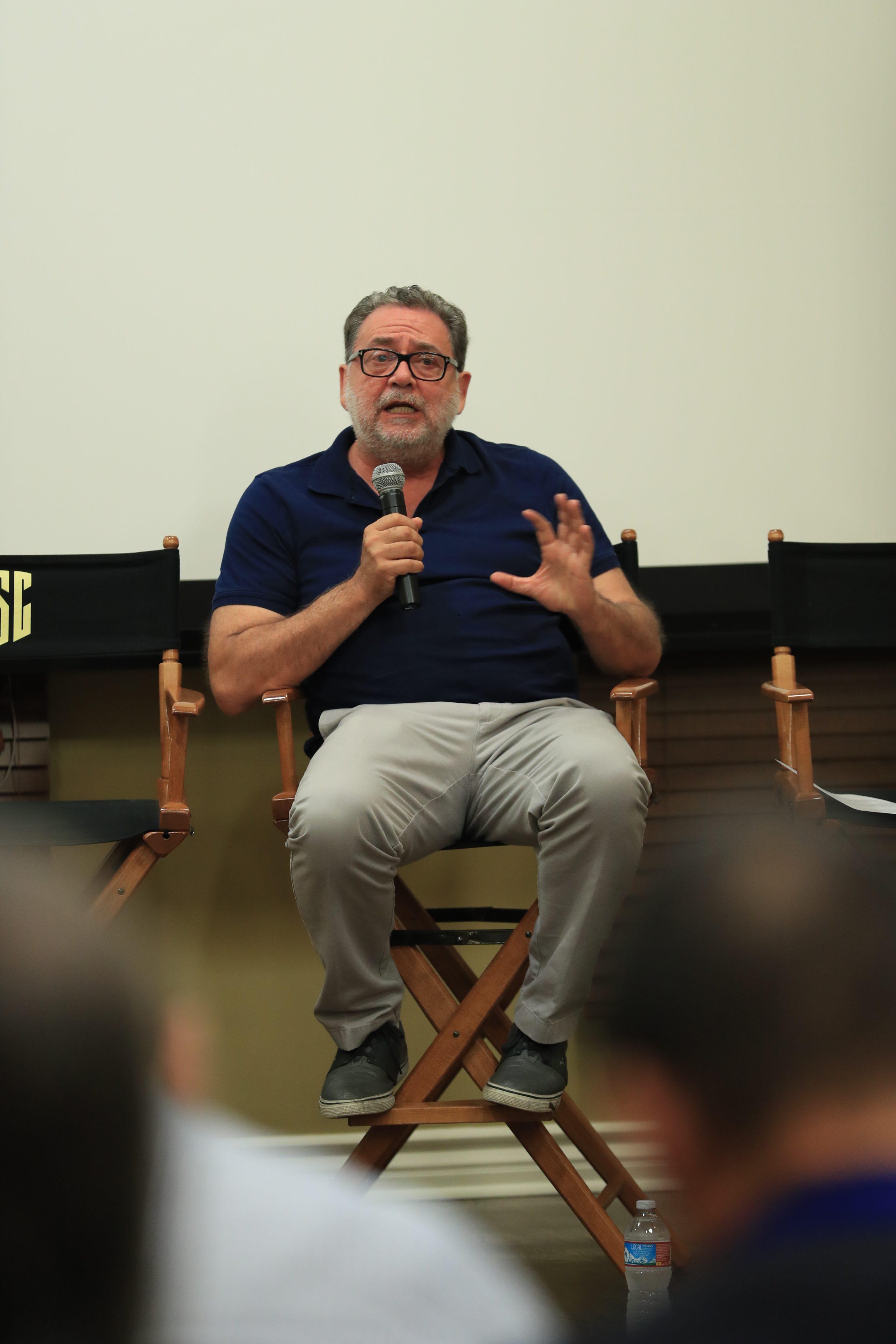 Guillermo Navarro, ASC, AMC speaks to the ICS assembly. Photo by James Neihouse, ASC