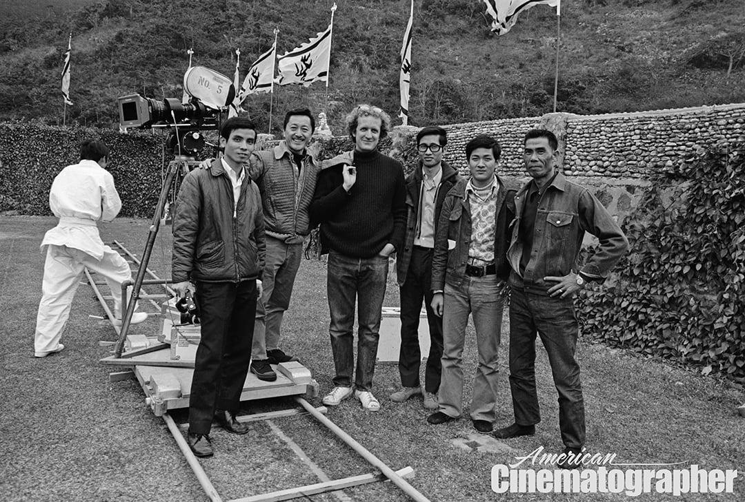 Hubbs and his Chinese camera crew, which served him well — especially second cameraman Charles Lowe (second from left) who handled the B unit.