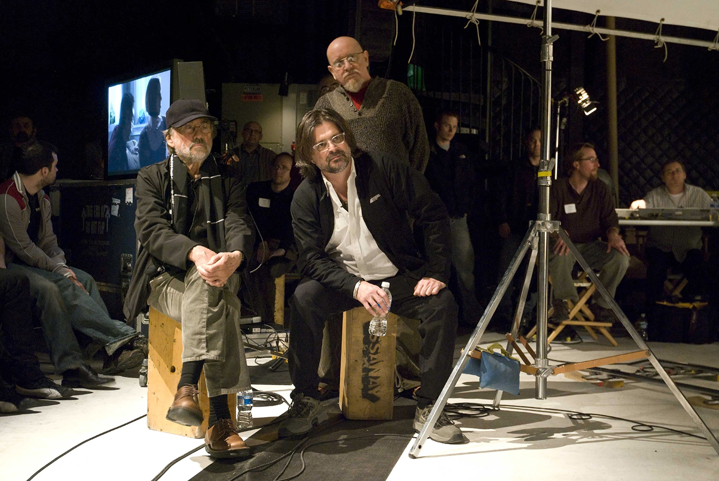 From left, Zsigmond, Chressanthis and unit photographer Peter Sorel while conducting a 2009 master class session in Chicago.