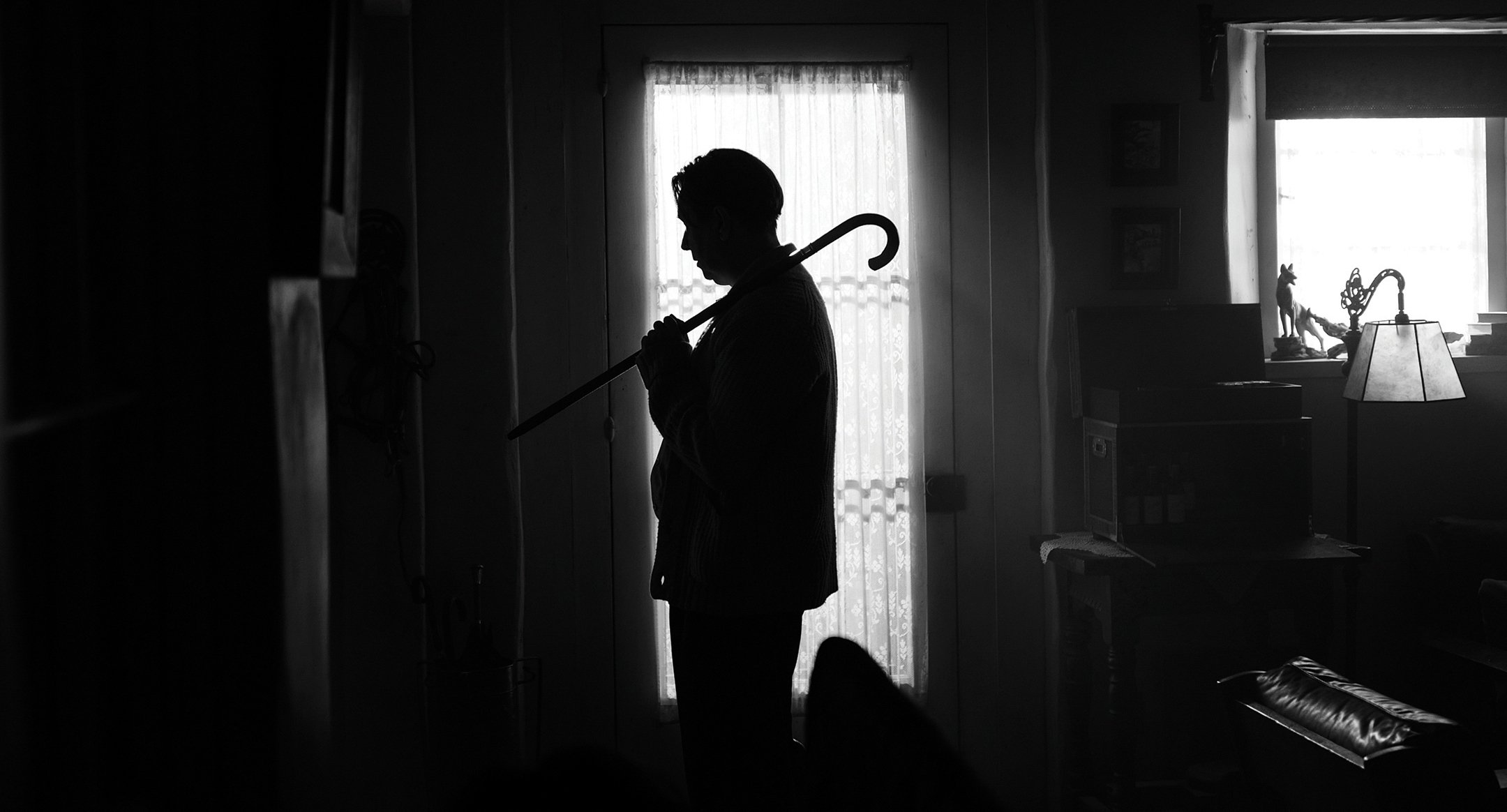 Musician Blows the Trumpet Cheerful Rhythms. Silhouette in the Studio,  Stock Footage