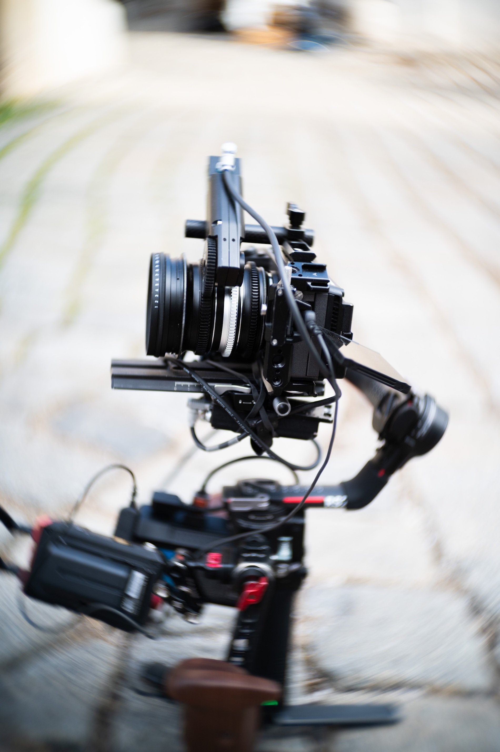 NP Lomography petzval 55 focus coupled mood mounted on gimbal 011