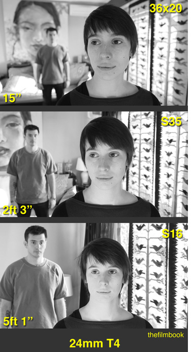 Personality of the 24mm focal length as revealed by 3 different sensors with same Field of View (click image for larger size)