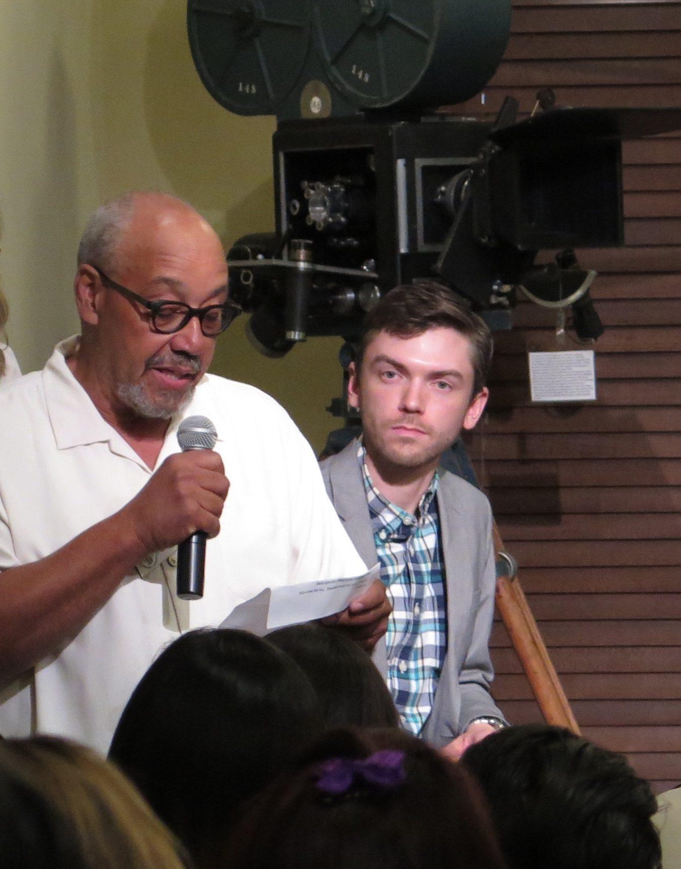 Johnny Simmons makes his opening remarks, AC executive editor and discussion moderator Jon Witmer on his right.