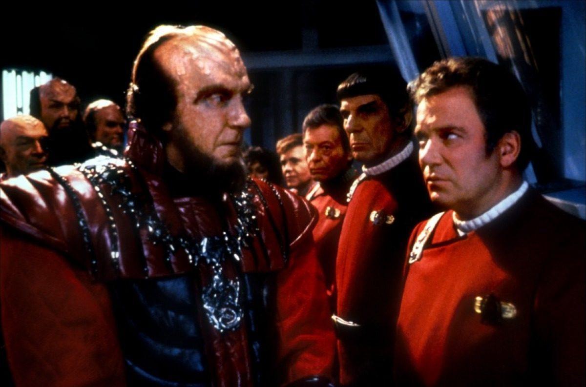 Kirk (William Shatner) faces off with his Klingon adversary, Chang (Christopher Plummer).