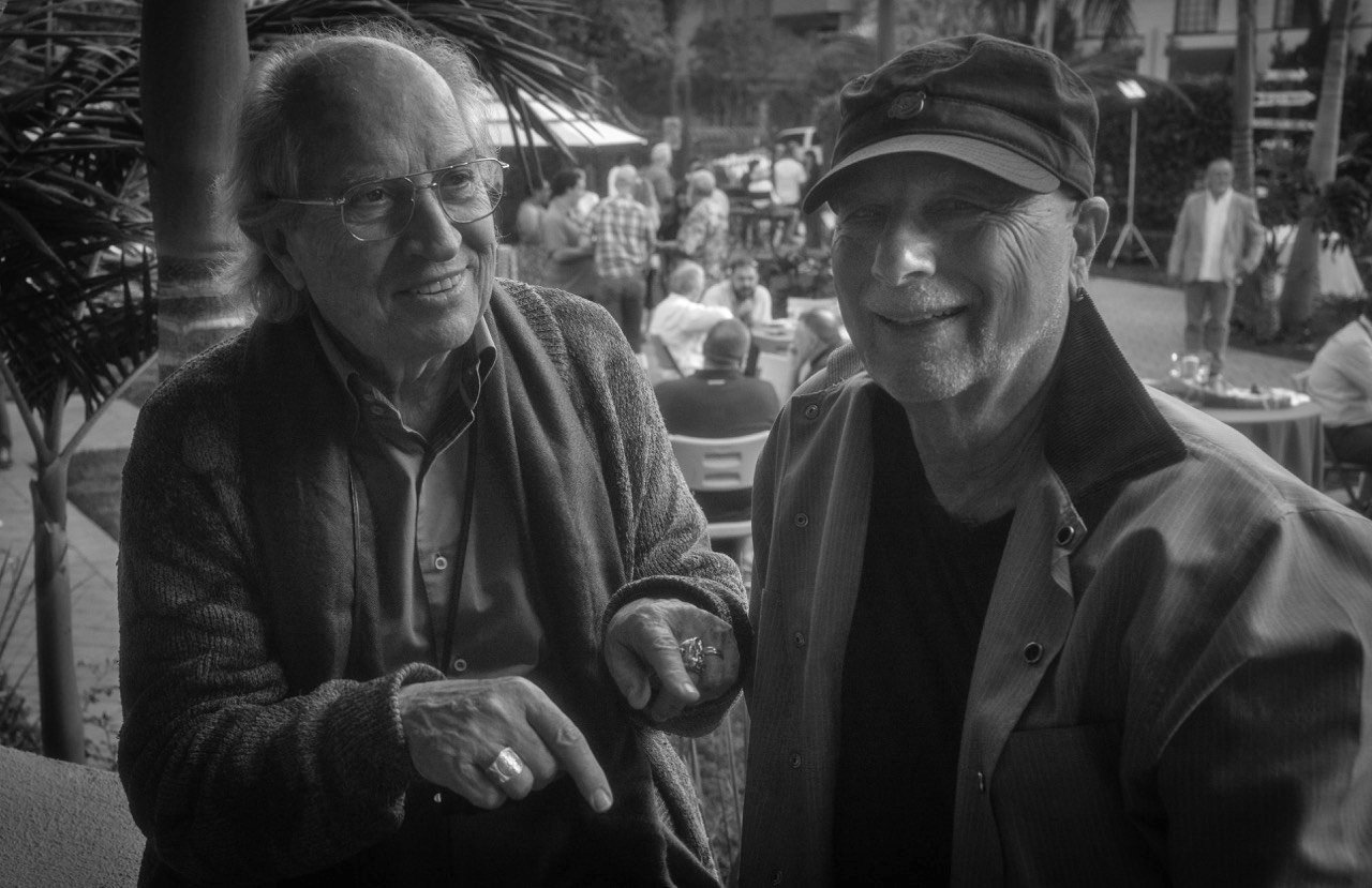ICS2016 attendee and speaker Vittorio Storaro, ASC, AIC and event architect and organizer Frederic Goodich, ASC.